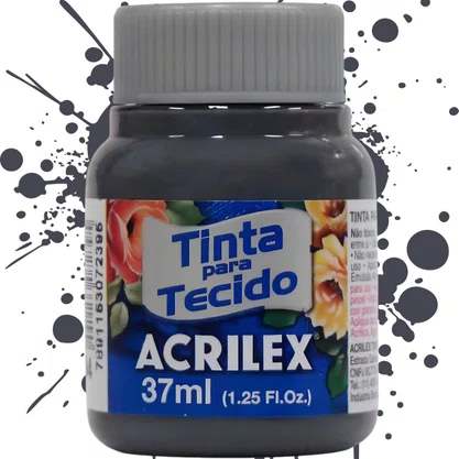 Tinta Para Tecido Cinza Chumbo 37ml Acrilex