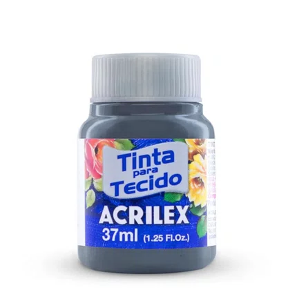 Tinta Para Tecido Cinza Chumbo 37ml Acrilex