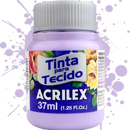 Tinta para Tecido Lilás Bebê 37ml Acrilex
