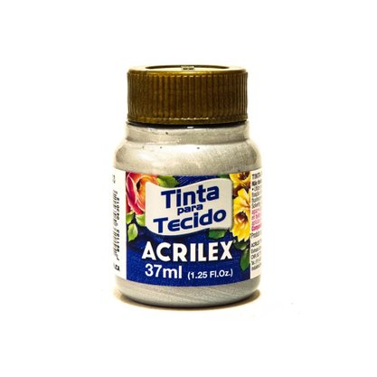 Tinta para Tecido Prata 37ml Metálica Acrilex
