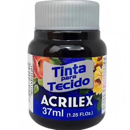 Tinta para Tecido Preto 37ml Acrilex