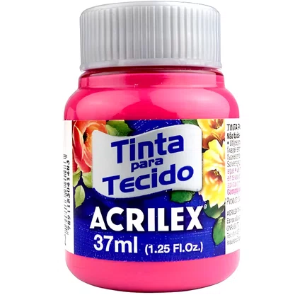 Tinta para Tecido Rosa Escuro Acrilex 37ml