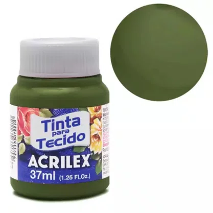 Tinta para Tecido Verde Oliva Acrilex