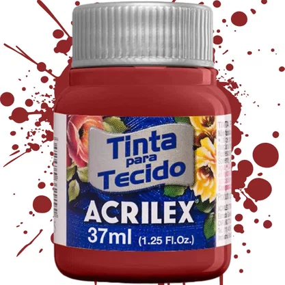Tinta para Tecido Vermelho Profundo 37ml Acrilex