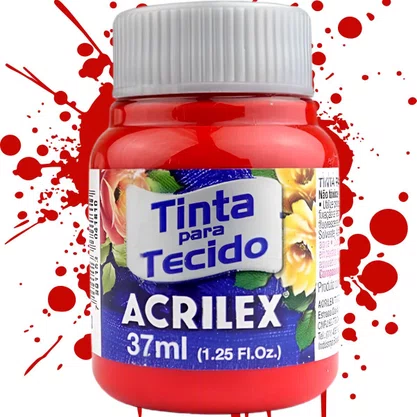 Tinta para Tecido Vermelho Tomate Acrilex