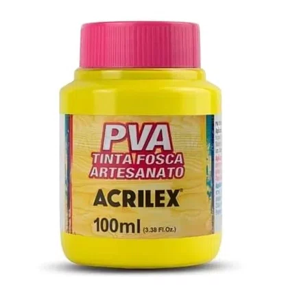 Tinta PVA Fosca 100ml Amarelo Limão Acrilex