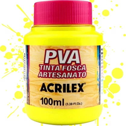 Tinta PVA Fosca 100ml Amarelo Limão Acrilex
