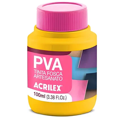 Tinta PVA Fosca 100ml Amarelo Ouro Acrilex