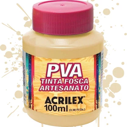 Tinta PVA Fosca 100ml Amarelo Pessego Acrilex