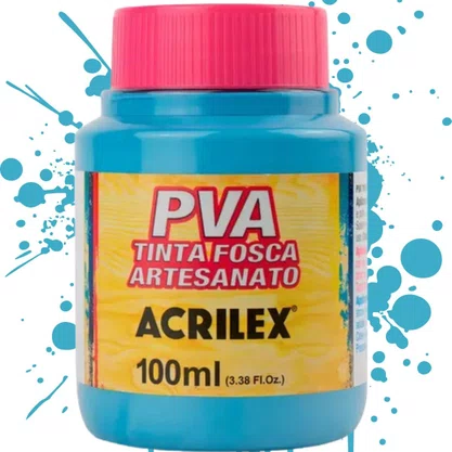 Tinta PVA Fosca 100ml Azul Cerúleo Acrilex