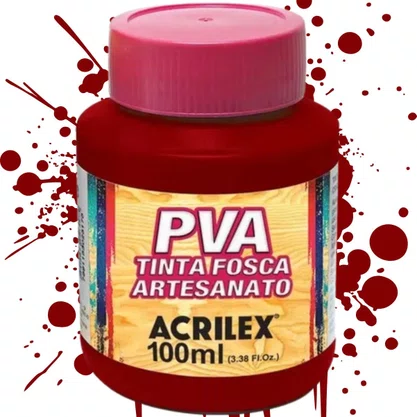 Tinta PVA Fosca 100ml Cereja Acrilex