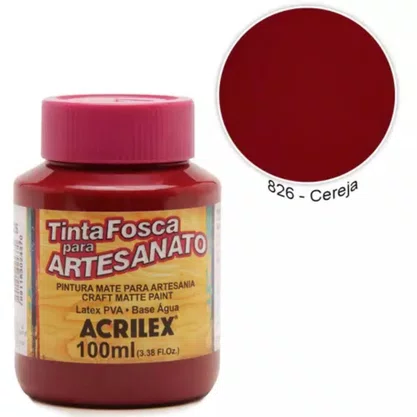 Tinta PVA Fosca 100ml Cereja Acrilex