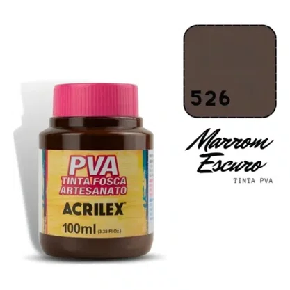 Tinta PVA Fosca 100ml Marrom Escuro Acrilex