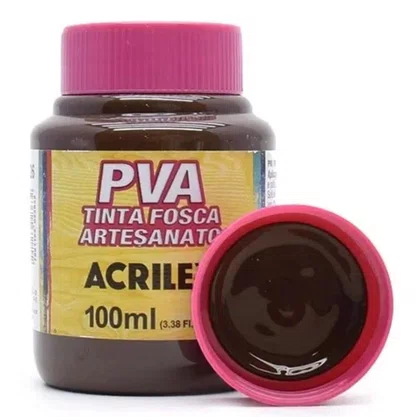 Tinta PVA Fosca 100ml Marrom Escuro Acrilex