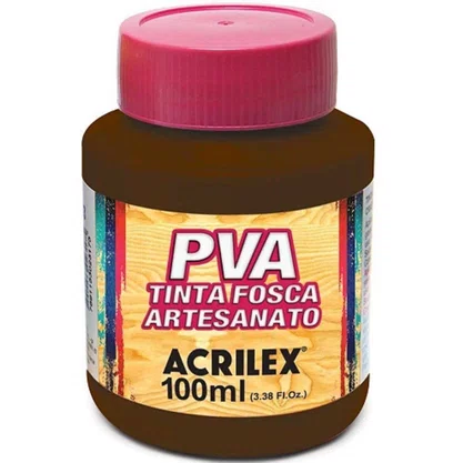 Tinta PVA Fosca 100ml Marrom Escuro Acrilex