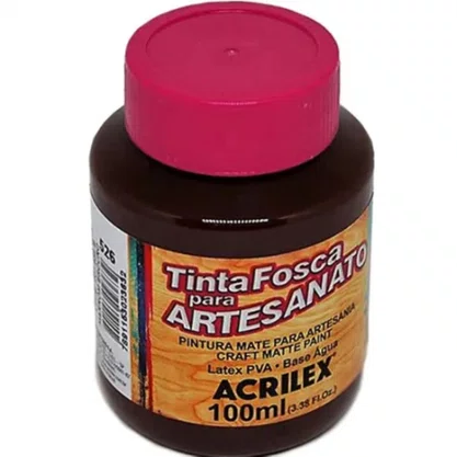 Tinta PVA Fosca 100ml Marrom Escuro Acrilex