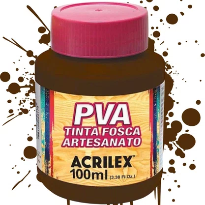 Tinta PVA Fosca 100ml Marrom Escuro Acrilex