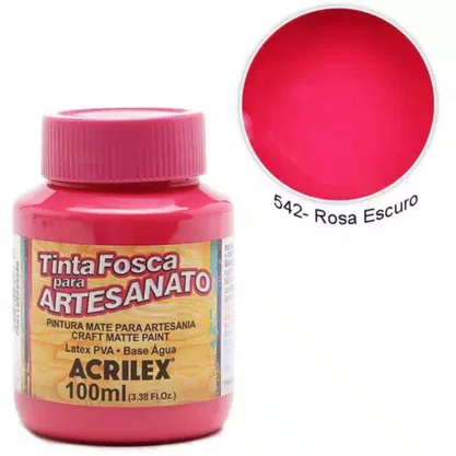 Tinta PVA Fosca 100ml Rosa Escuro Acrilex
