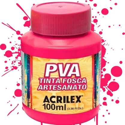 Tinta PVA Fosca 100ml Rosa Escuro Acrilex