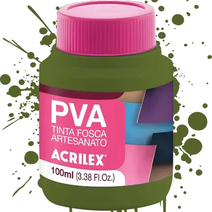 Tinta PVA Fosca 100ml Verde Oliva Acrilex
