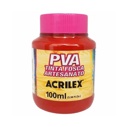 Tinta PVA Fosca 100ml Vermelho Escarlate Acrilex