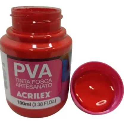 Tinta PVA Fosca 100ml Vermelho Escarlate Acrilex