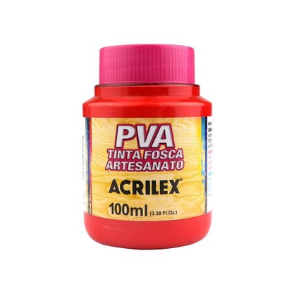 Tinta PVA Fosca 100ml Vermelho Fogo Acrilex