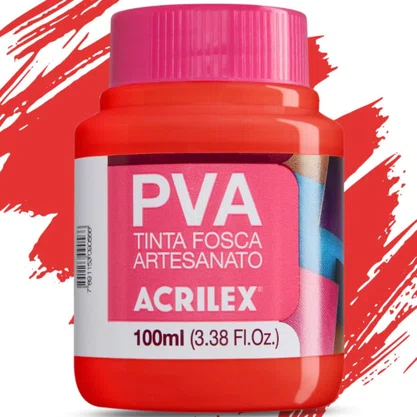 Tinta PVA Fosca 100ml Vermelho Fogo Acrilex