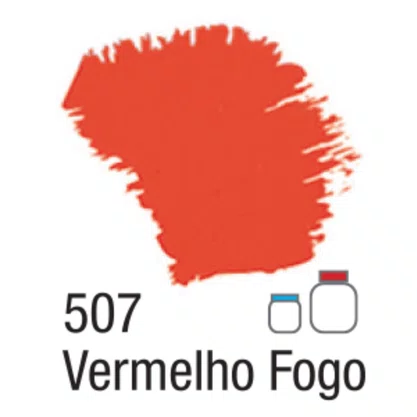 Tinta PVA Fosca 100ml Vermelho Fogo Acrilex