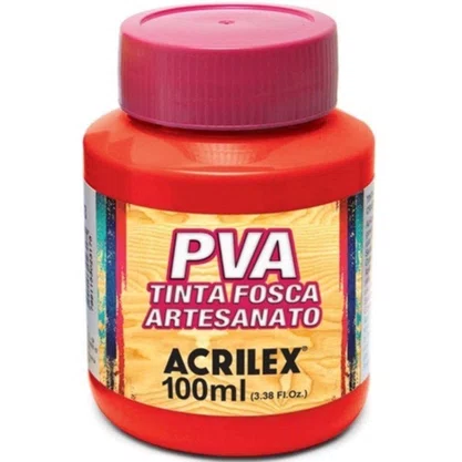 Tinta PVA Fosca 100ml Vermelho Vivo Acrilex
