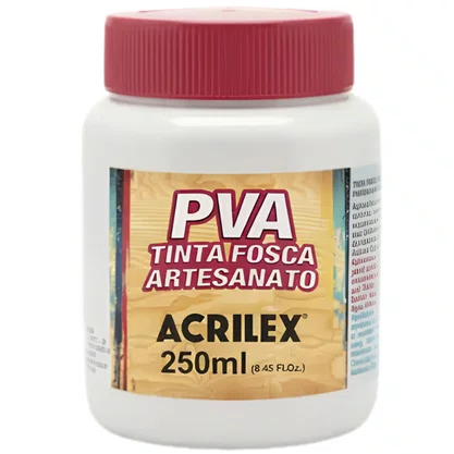 Tinta PVA Fosca 250ml Branco Acrilex