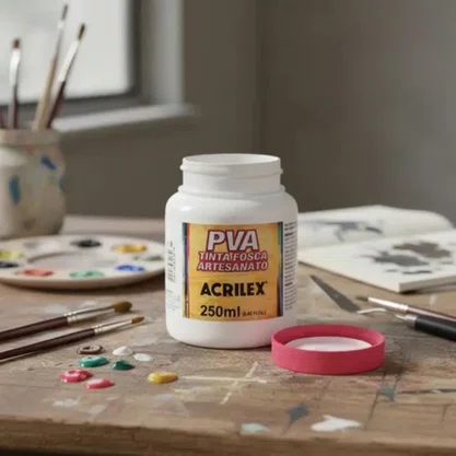 Tinta PVA Fosca 250ml Branco Acrilex