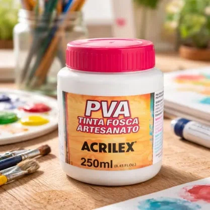 Tinta PVA Fosca 250ml Branco Acrilex