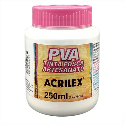 Tinta PVA Fosca 250ml Branco Acrilex