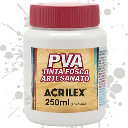 Tinta PVA Fosca 250ml Branco Acrilex