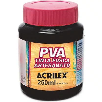 Tinta PVA Fosca 250ml Preto Acrilex