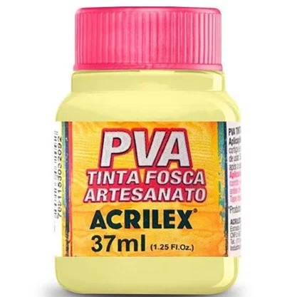 Tinta PVA Fosca Amarelo Bebê 37ml Acrilex