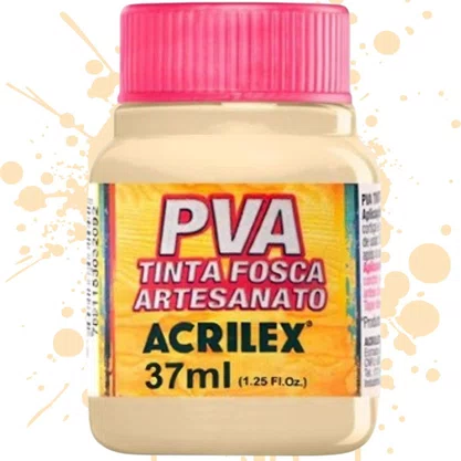 Tinta PVA Fosca Amarelo Pessego (Antigo Amarelo Pele) 37ml Acrilex