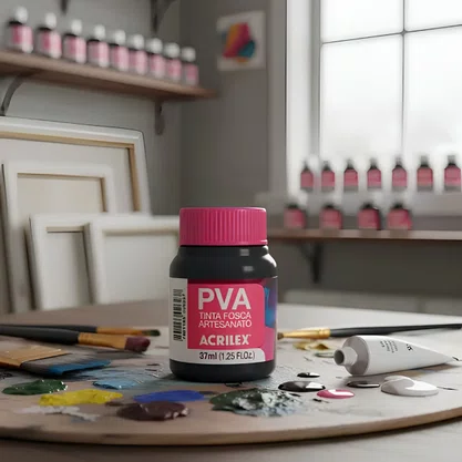 Tinta PVA Fosca Preto 37ml Acrilex
