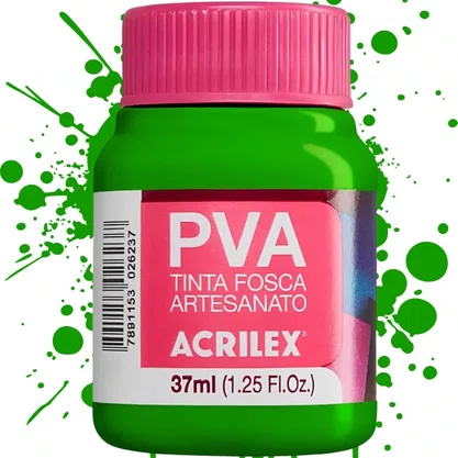 Tinta PVA Fosca Verde Folha 37ml Acrilex