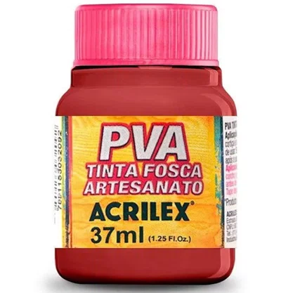 Tinta PVA Fosca Vermelho Escarlate 37ml Acrilex