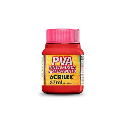 Tinta PVA Fosca Vermelho Vivo 37ml Acrilex