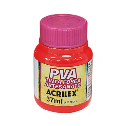 Tinta PVA Fosca Vermelho Vivo 37ml Acrilex