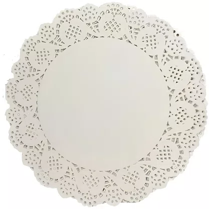 Toalha de Papel Rendada Branca 16 cm com 100 Unidades