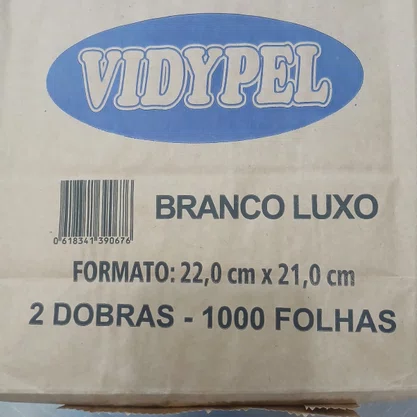 Toalha Interfolha Branca Luxo com 1000 Unidades 22,5x21 Vidypel