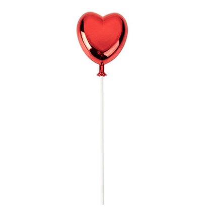 Topo de bolo Coração Vermelho SILVER PLASTIC