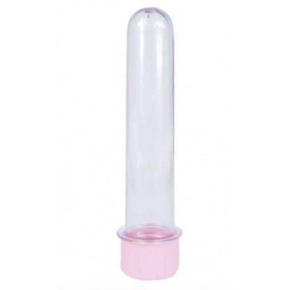 Tubo Acrílico Grande Tampa Rosa Claro C/ 10 Un Massari