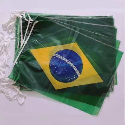 Varal Decorativo Bandeiras do Brasil com 10 Metros BR Decor