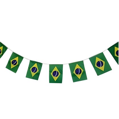Varal Decorativo Bandeiras do Brasil com 10 Metros BR Decor