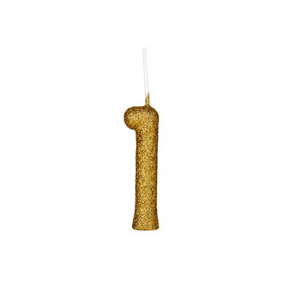 Vela Cintilante Glitter Nº1 Dourado Regina